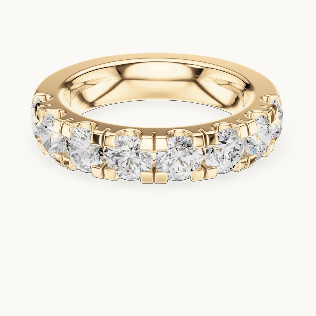 Round lab-grown diamond half eternity band in 14K yellow gold, 2.40 CT TW, view 4
