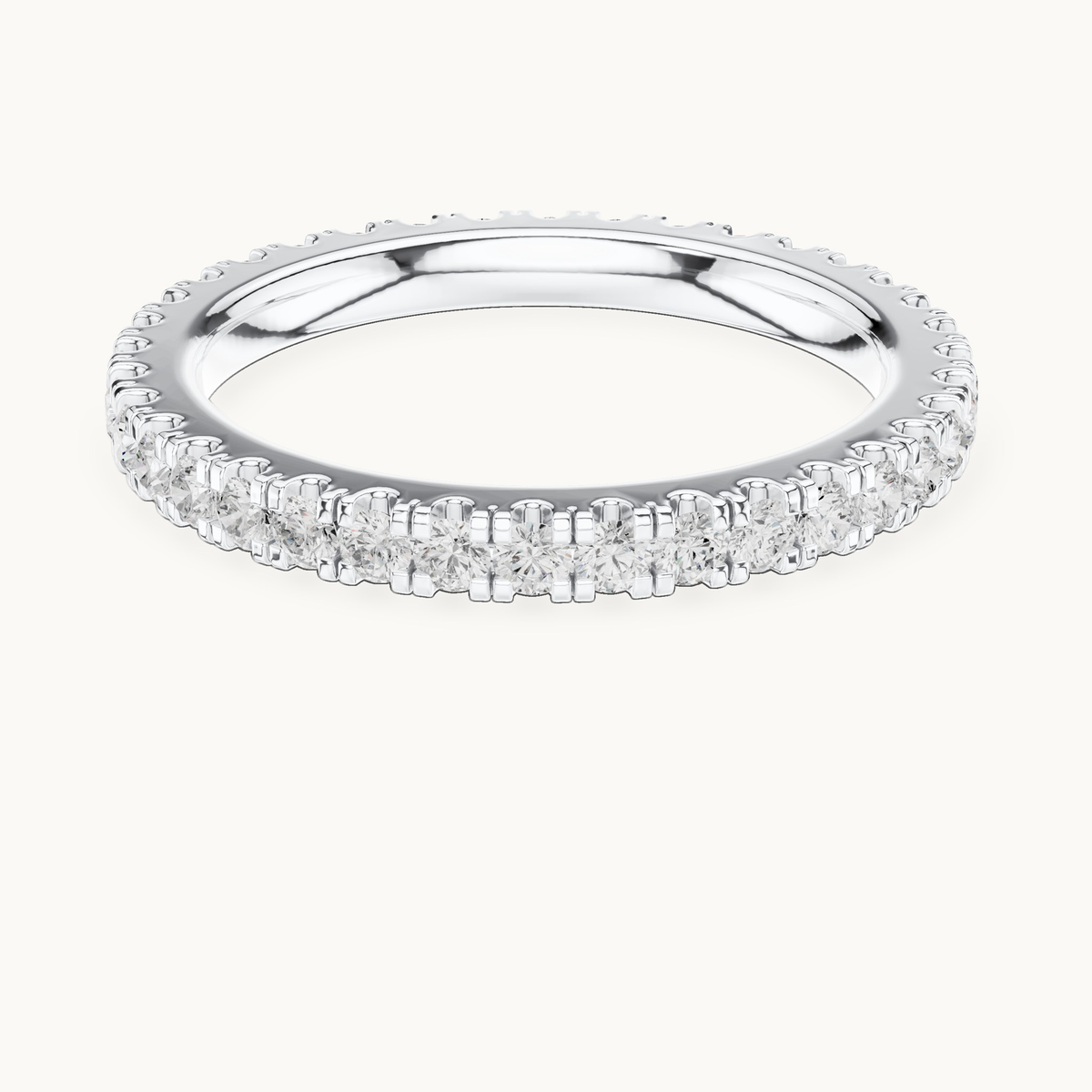 Round lab-grown diamond full eternity band in 14K white gold, 0.72 CT TW, view 4