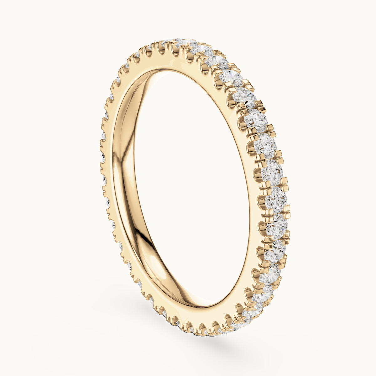 Round lab-grown diamond full eternity band in 14K yellow gold, 0.72 CT TW, view 1