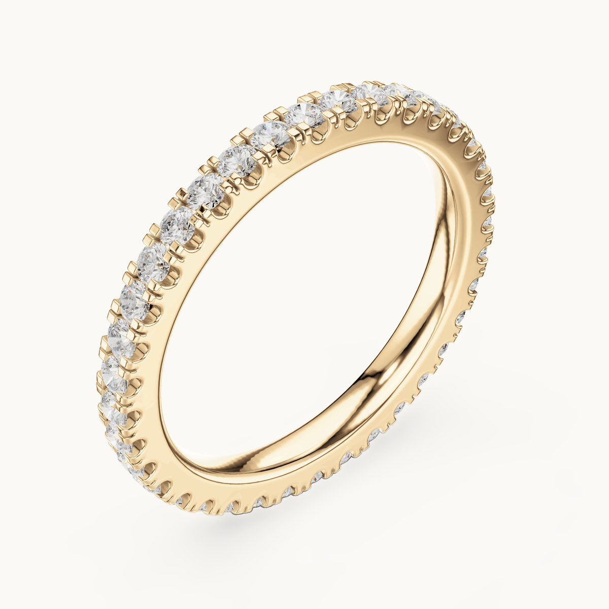 Round lab-grown diamond full eternity band in 14K yellow gold, 0.72 CT TW, view 2