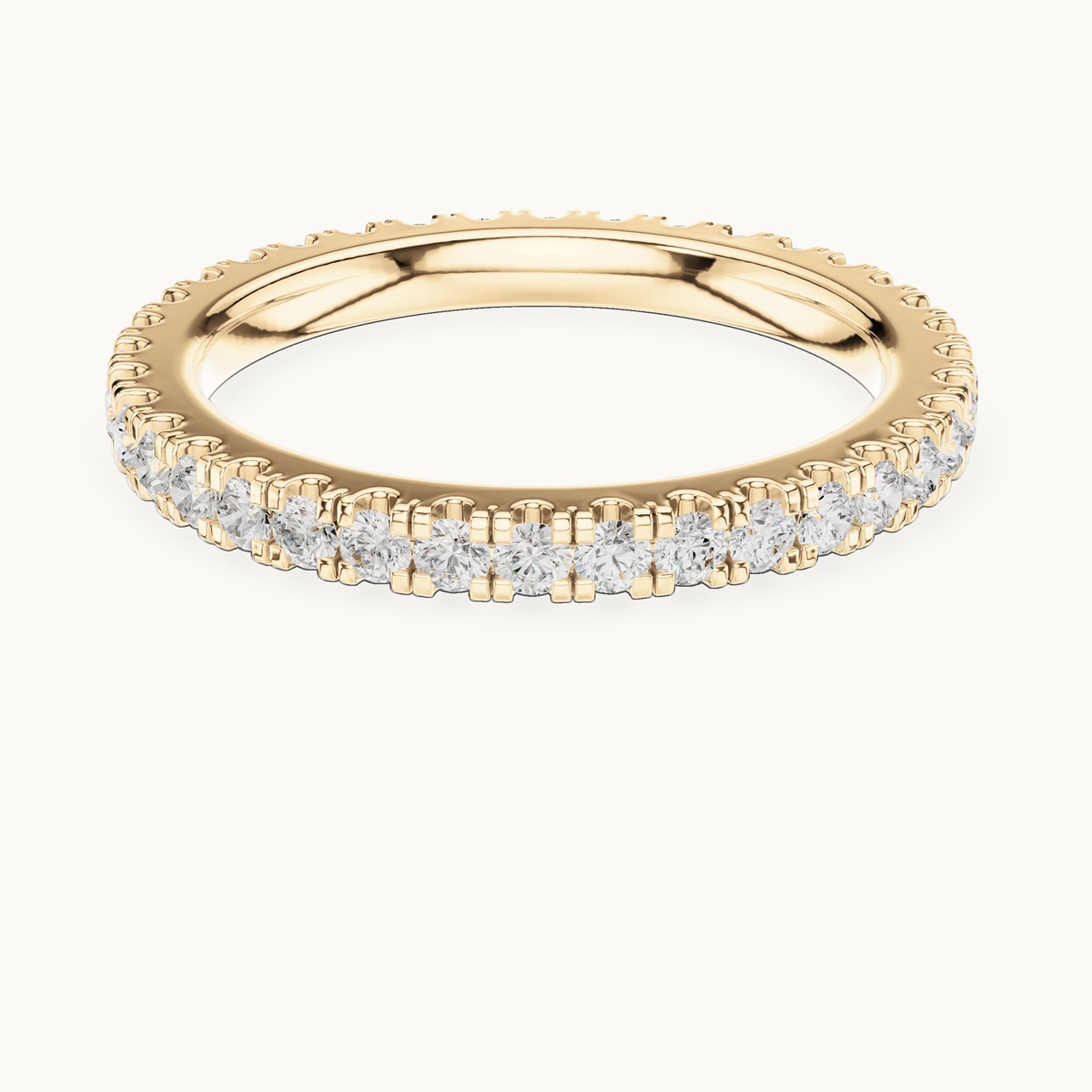 Round lab-grown diamond full eternity band in 14K yellow gold, 0.72 CT TW, view 4