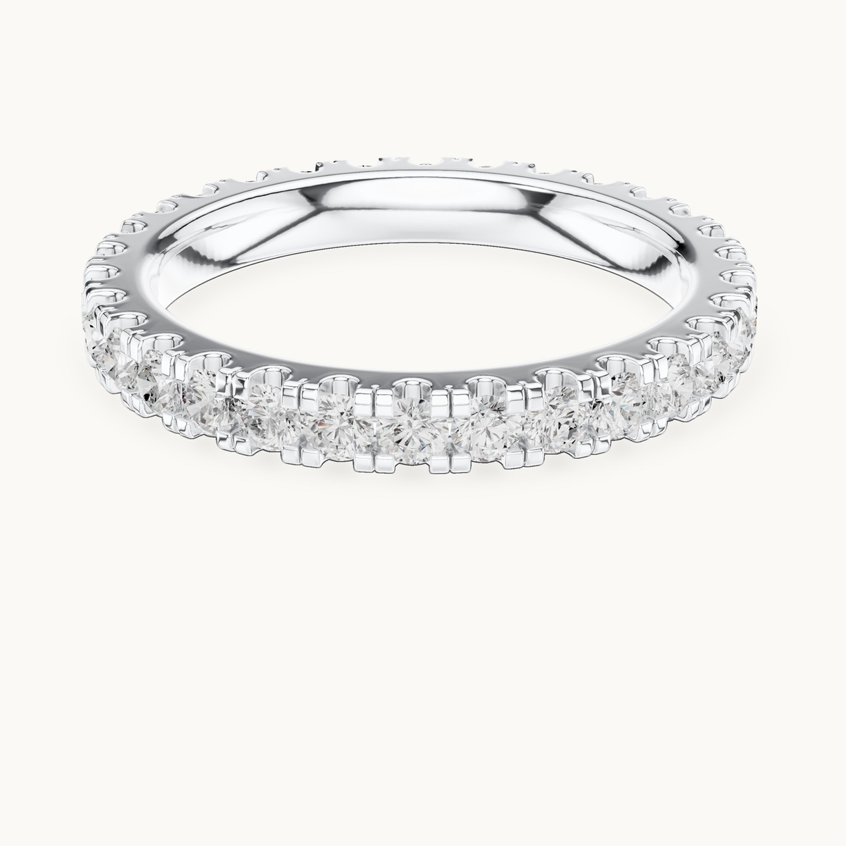 Round lab-grown diamond full eternity band in 14K white gold, 1.05 CT TW, view 4