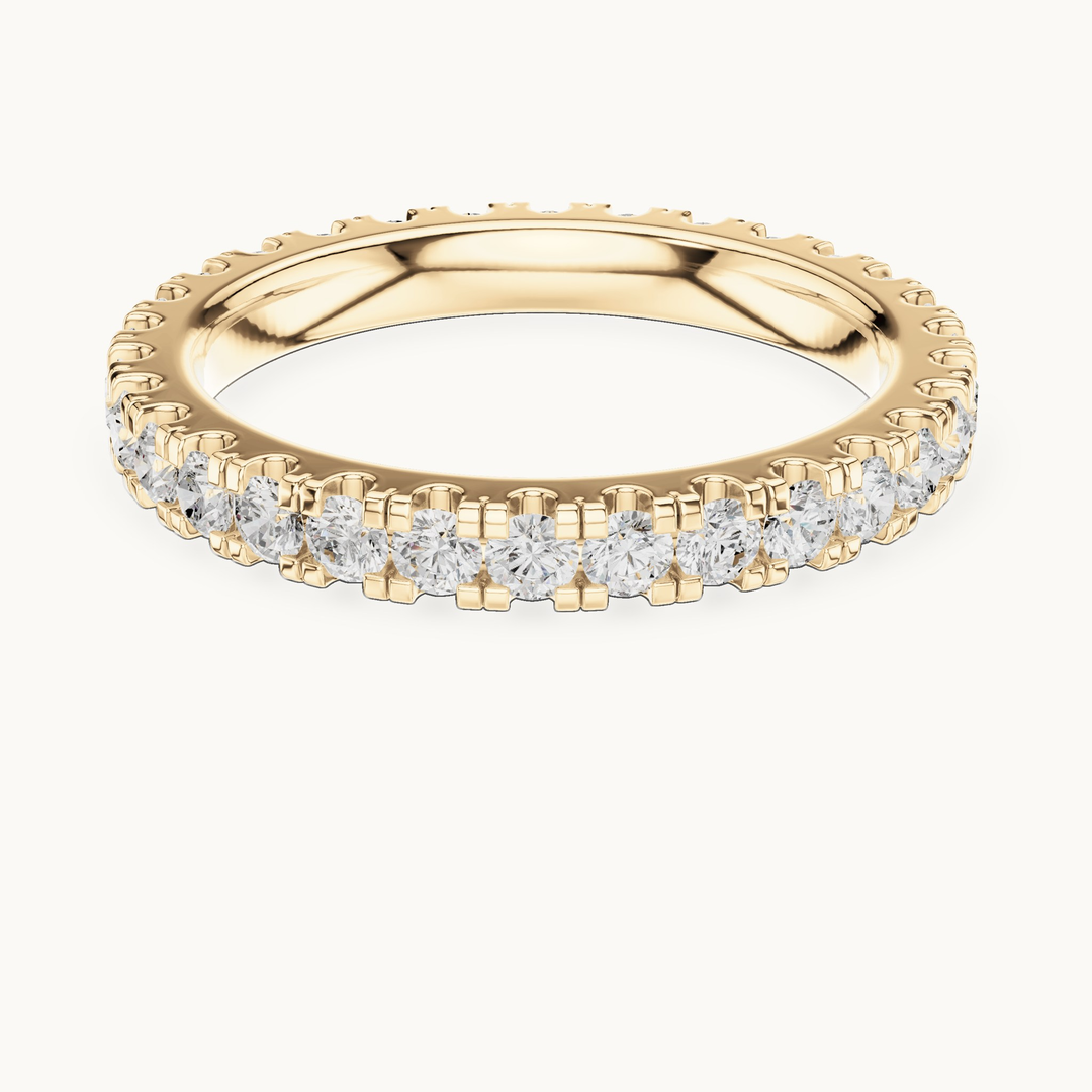 Round lab-grown diamond full eternity band in 14K yellow gold, 1.05 CT TW, view 4