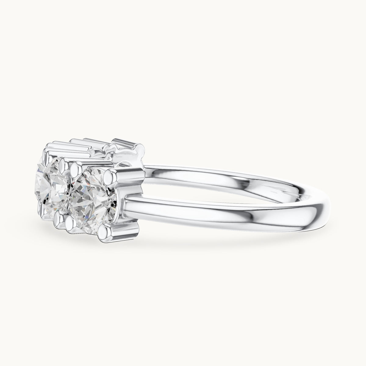 Round lab-grown diamond five-stone anniversary band in white gold, 1.55 CT TW, view 3