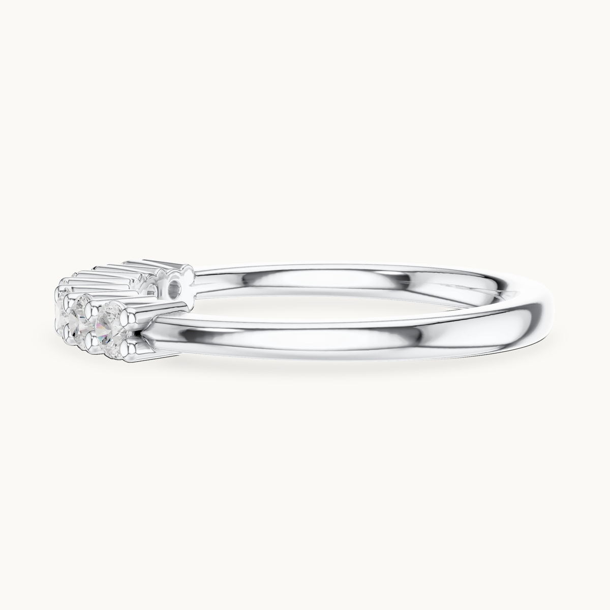 Round lab-grown diamond seven stone band in 14K white gold, 0.24 CT TW, view 3