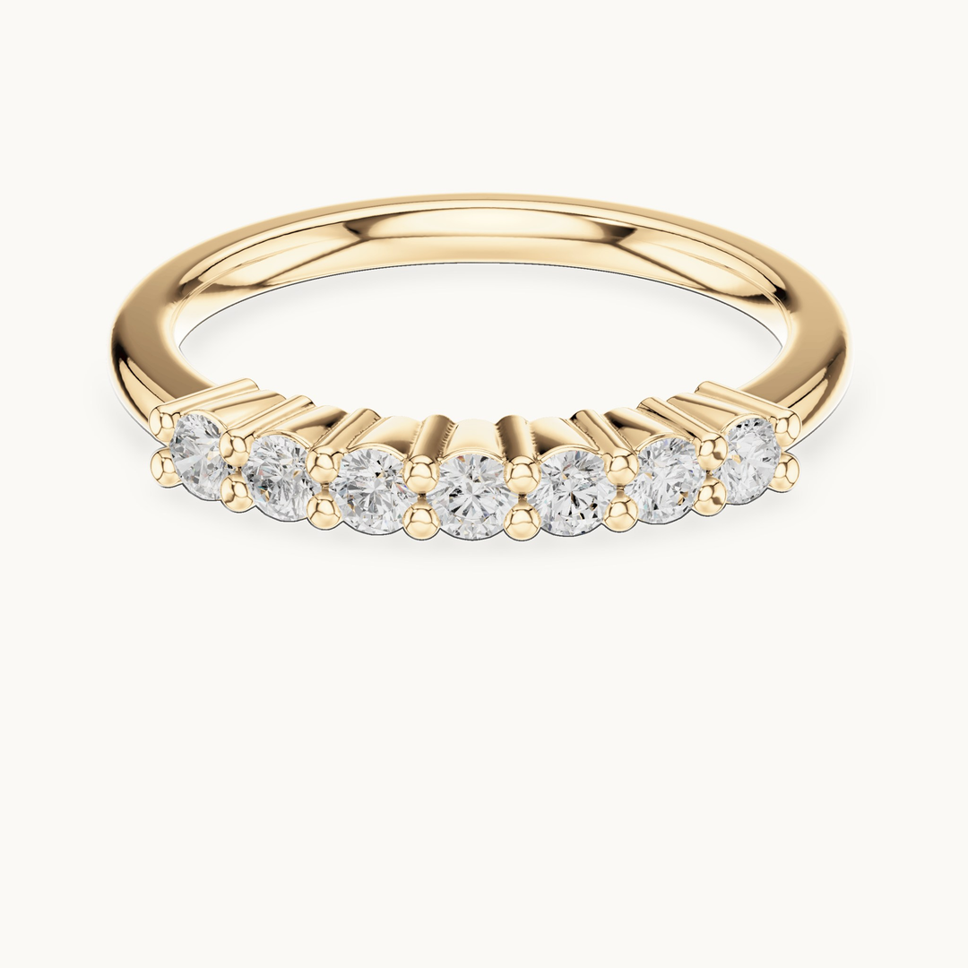 Round lab-grown diamond seven stone band in 14K yellow gold, 0.24 CT TW, view 4