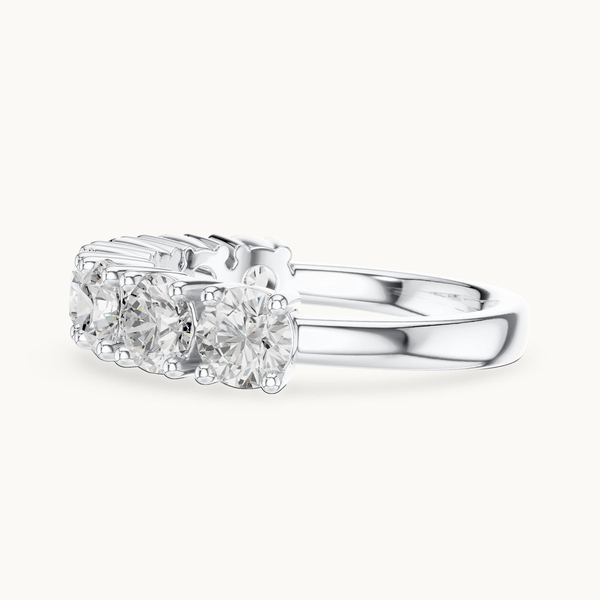 Round lab-grown diamond seven-stone anniversary band in white gold, 2.10 CT TW, view 3