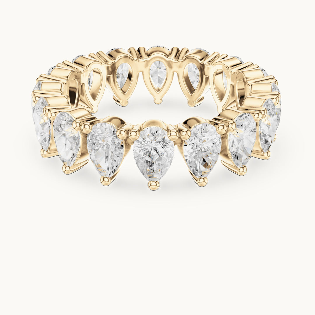 Pear lab-grown diamond full eternity band in yellow gold, 4.08 CT TW, view 4