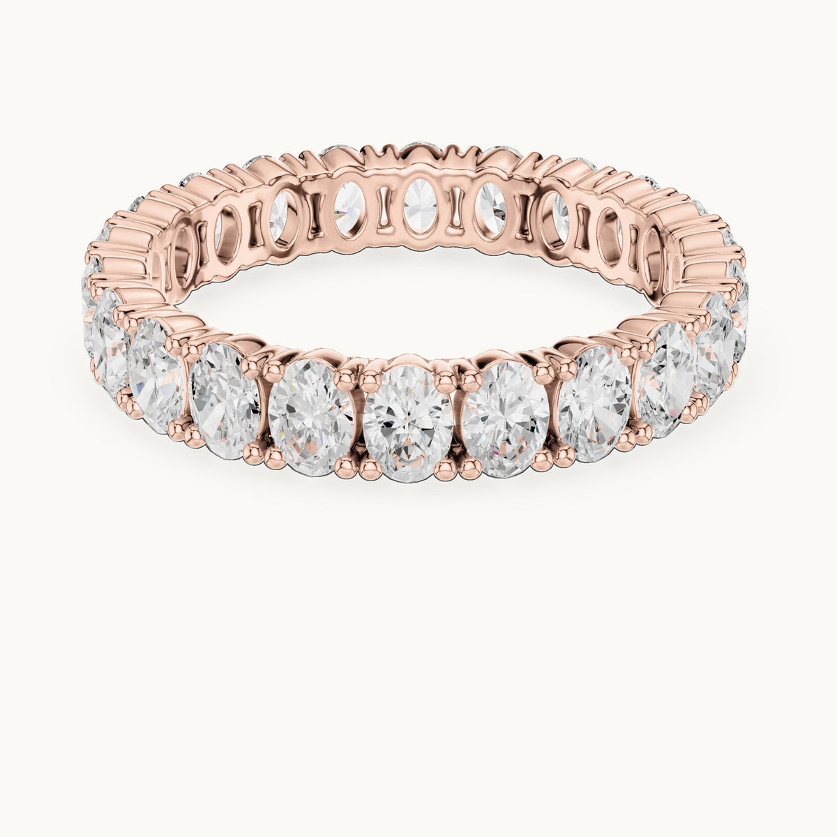 Oval lab-grown diamond east-west full eternity band in rose gold, 1.93 CT TW, view 4
