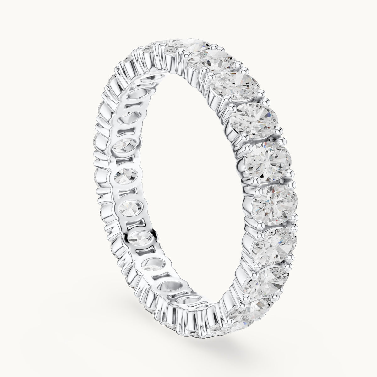 Oval lab-grown diamond east-west full eternity band in white gold, 1.93 CT TW, view 1