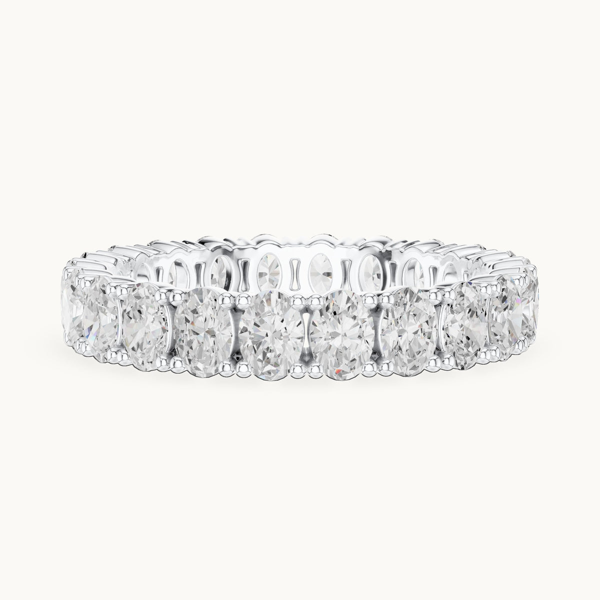 Oval lab-grown diamond east-west full eternity band in white gold, 1.93 CT TW, view 3