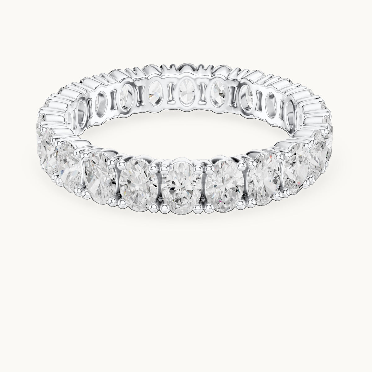 Oval lab-grown diamond east-west full eternity band in white gold, 1.93 CT TW, view 4
