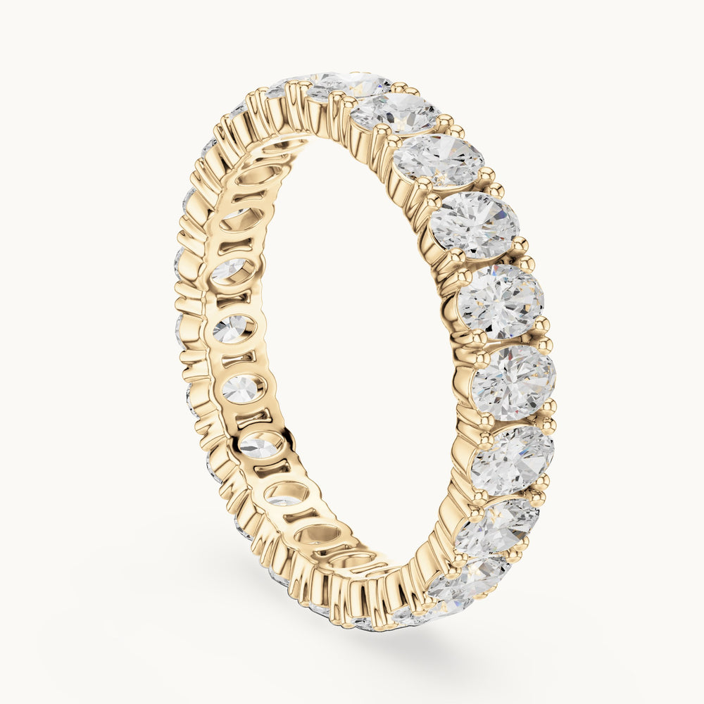 Oval lab-grown diamond east-west full eternity band in yellow gold, 1.93 CT TW, view 1