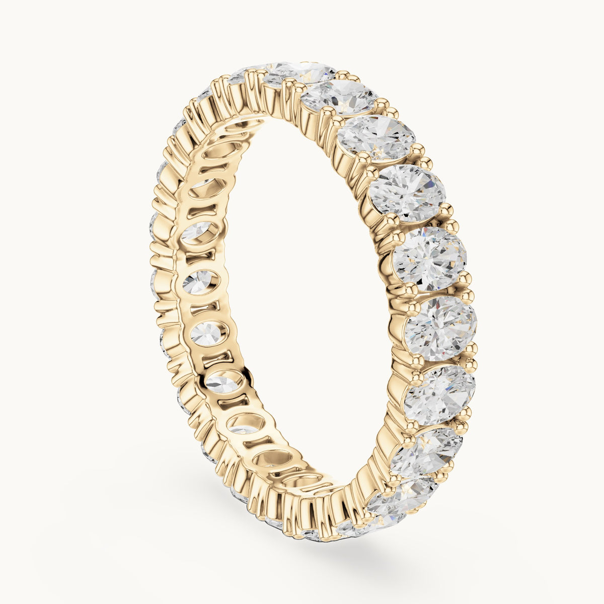 Oval lab-grown diamond east-west full eternity band in yellow gold, 1.93 CT TW, view 1