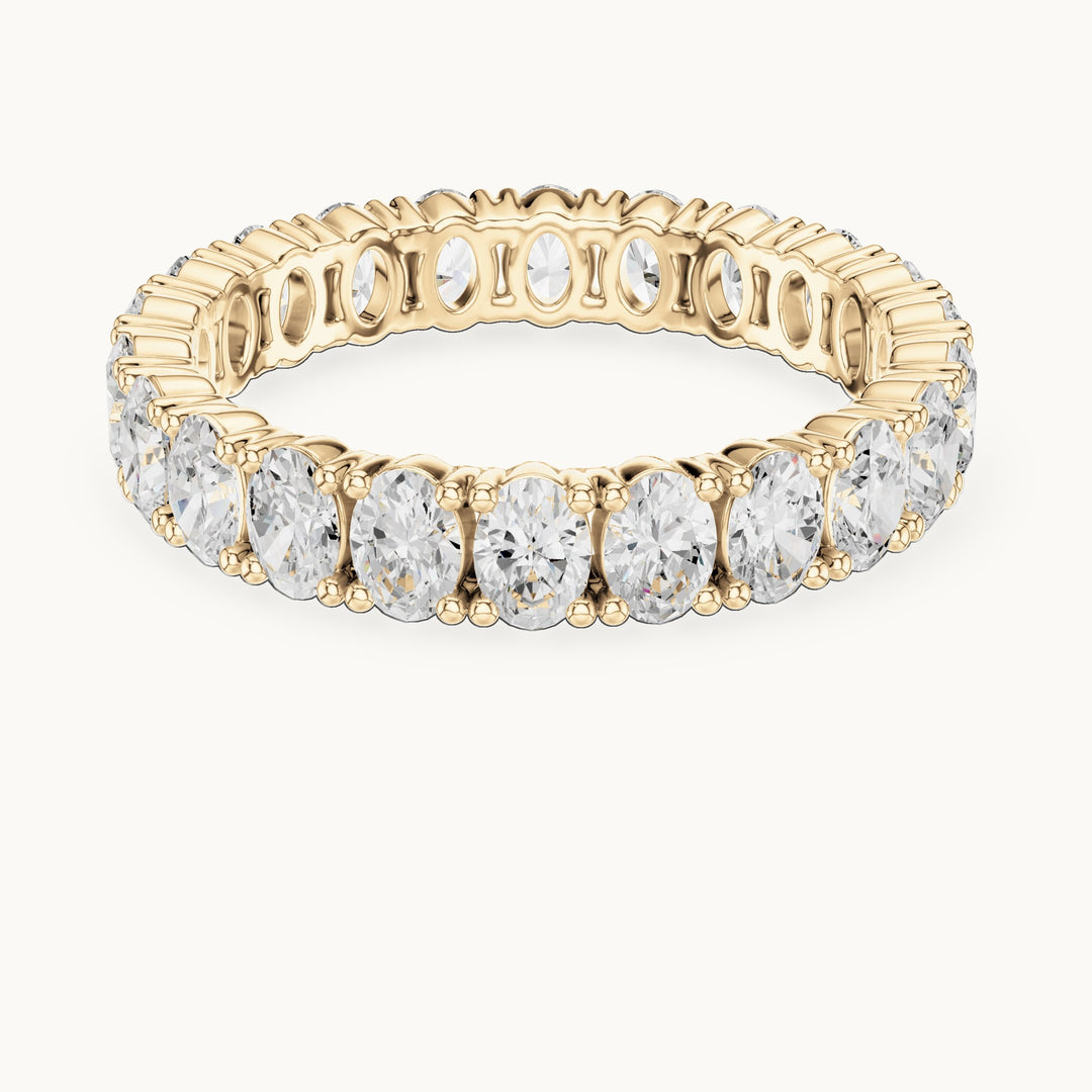 Oval lab-grown diamond east-west full eternity band in yellow gold, 1.93 CT TW, view 4