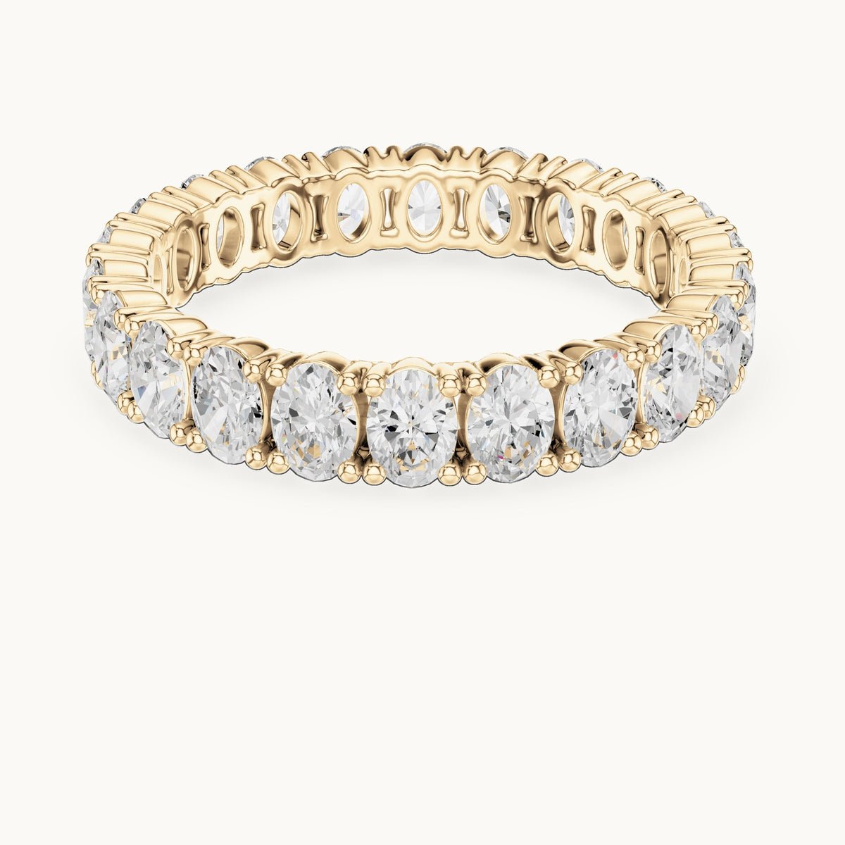 Oval lab-grown diamond east-west full eternity band in yellow gold, 1.93 CT TW, view 4