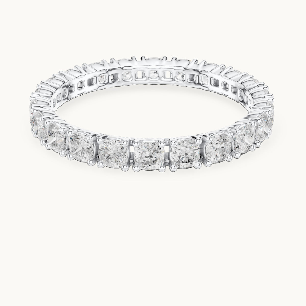 Cushion-cut lab-grown diamond eternity band in white gold, 1.25 CT TW, view 4