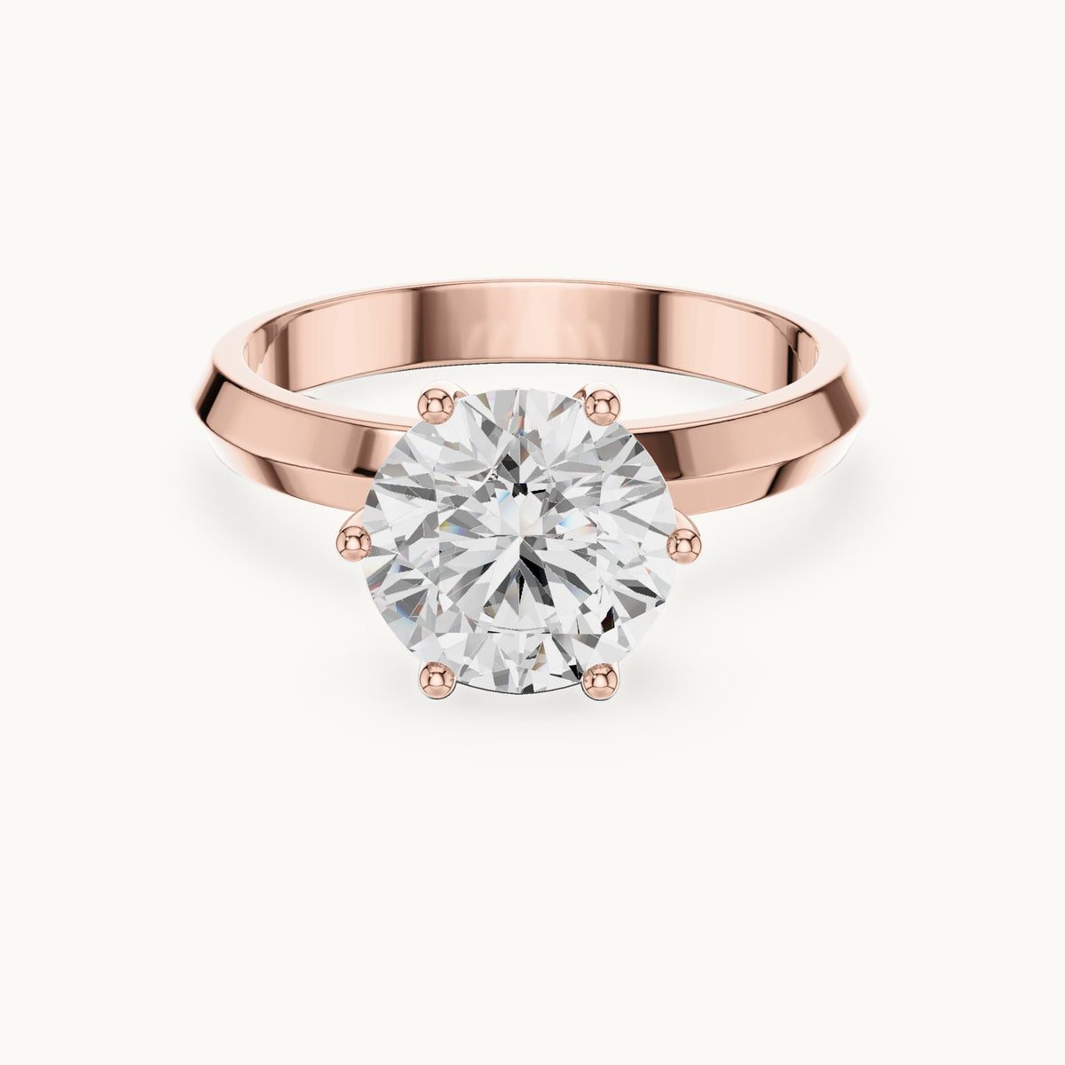 Round lab-grown diamond solitaire engagement ring in rose gold, 2.00 CT TW, view 4