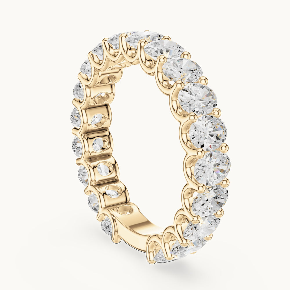 Oval lab-grown diamond full eternity band in yellow gold, 3.04 CT TW, view 1