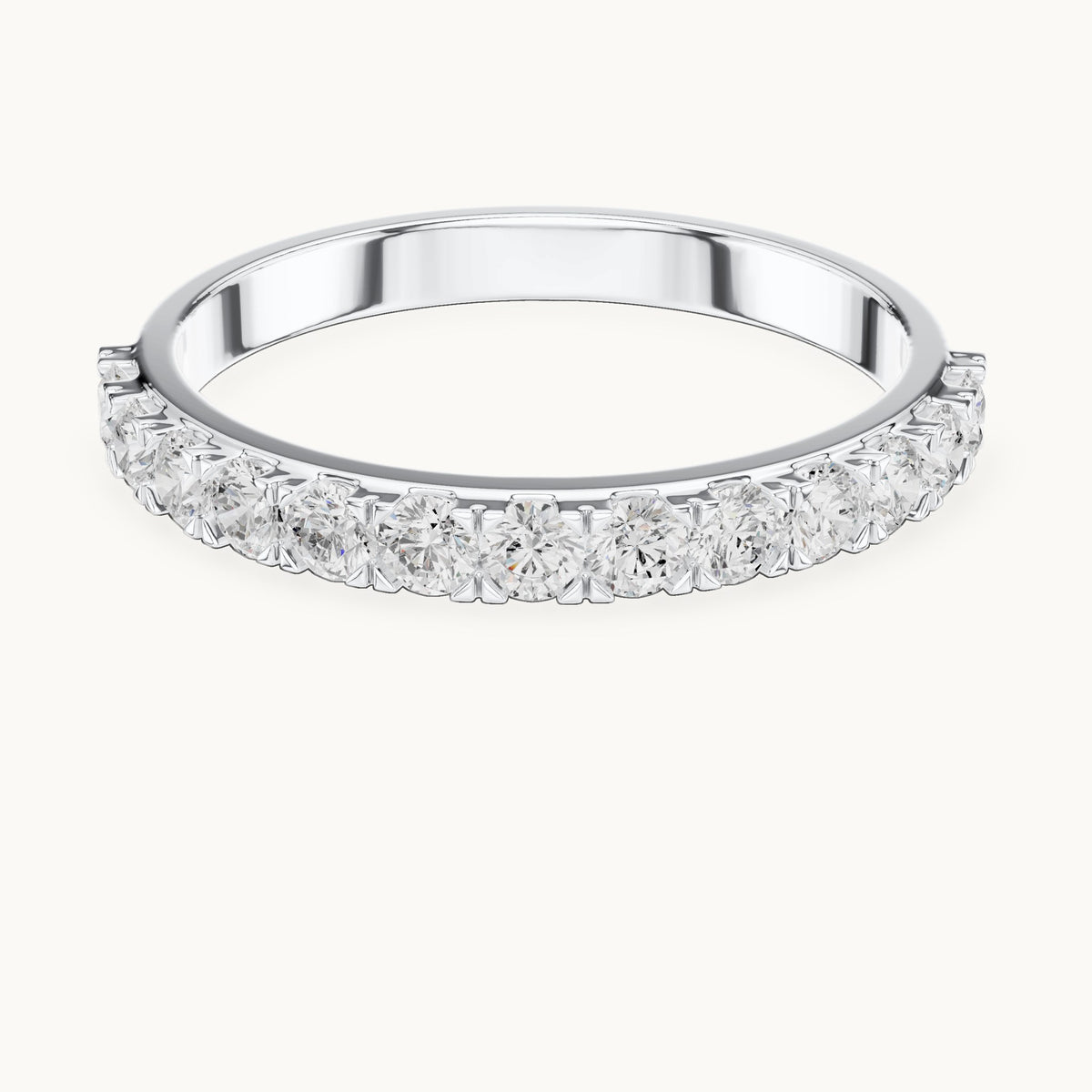 Round lab-grown diamond half eternity band in white gold, 0.455 CT TW, view 4
