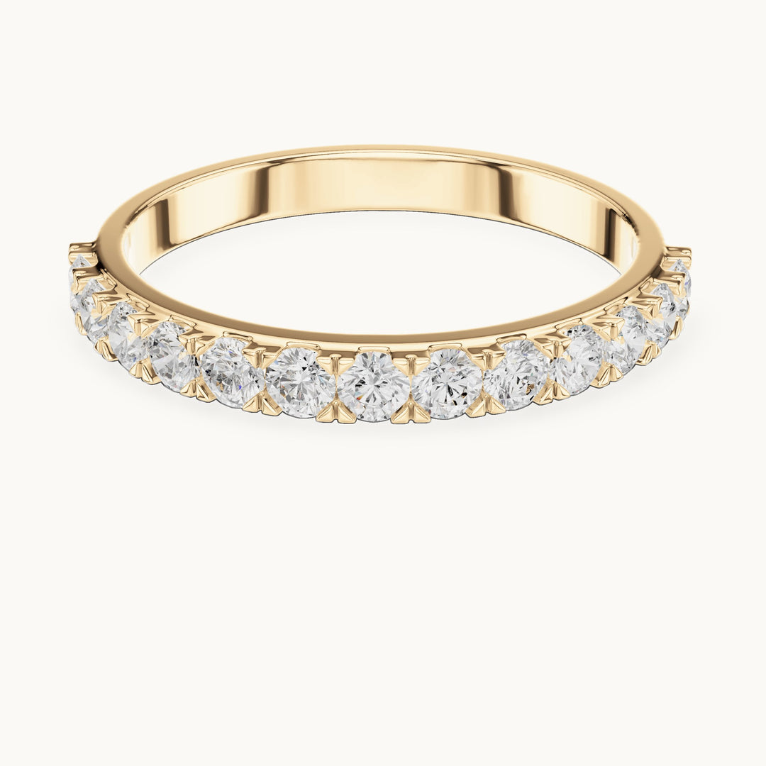 Round lab-grown diamond half eternity band in yellow gold, 0.455 CT TW, view 4