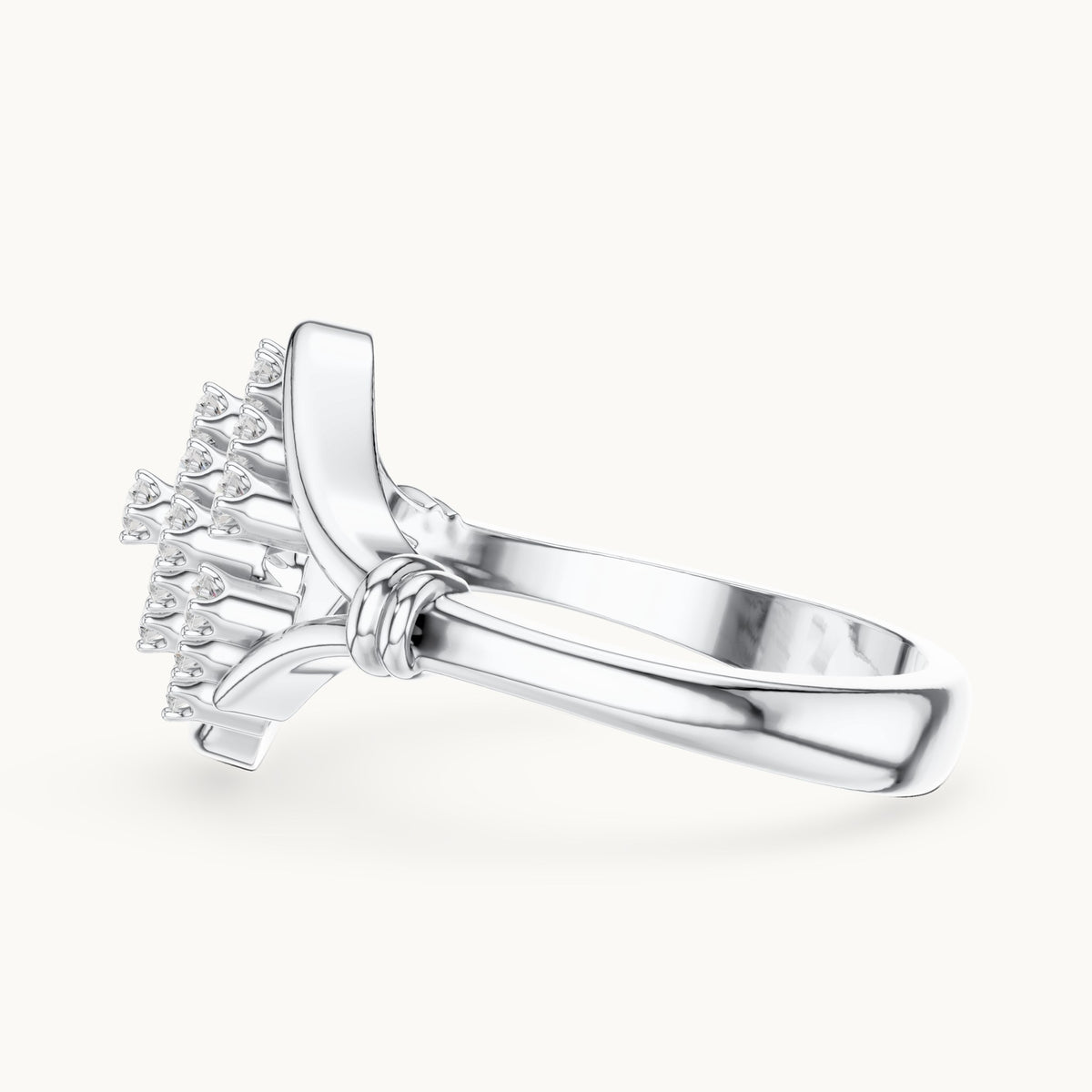 Round lab-grown diamond lattice cluster ring in white gold, 0.336 CT TW, view 3