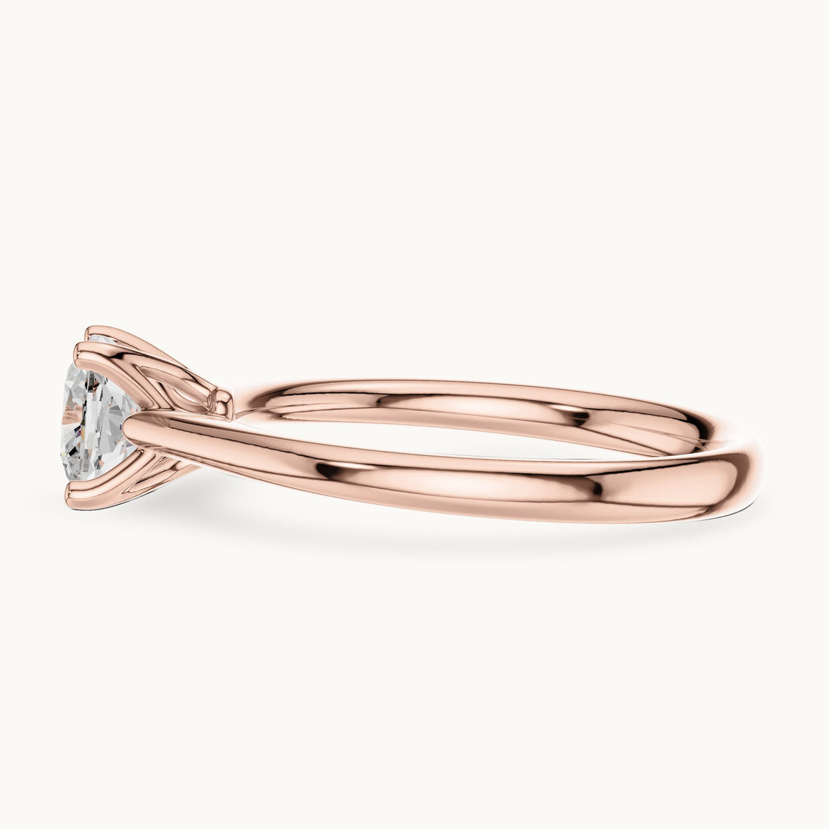 Cushion-cut lab-grown diamond solitaire engagement ring in rose gold, 1.10 CT TW, view 3