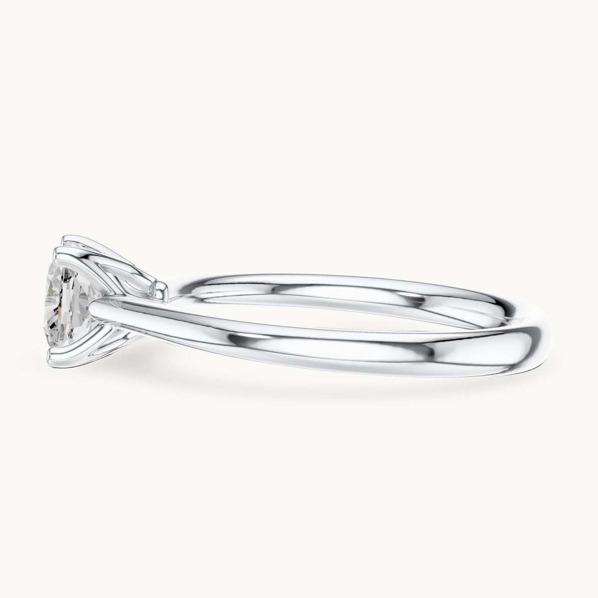Cushion-cut lab-grown diamond solitaire engagement ring in white gold, 1.10 CT TW, view 3
