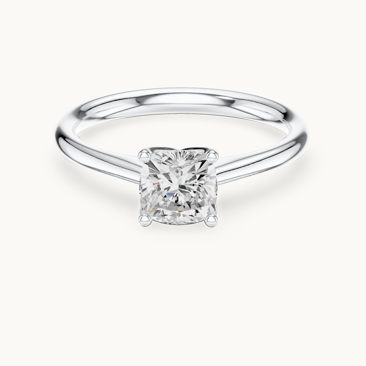 Cushion-cut lab-grown diamond solitaire engagement ring in white gold, 1.10 CT TW, view 4