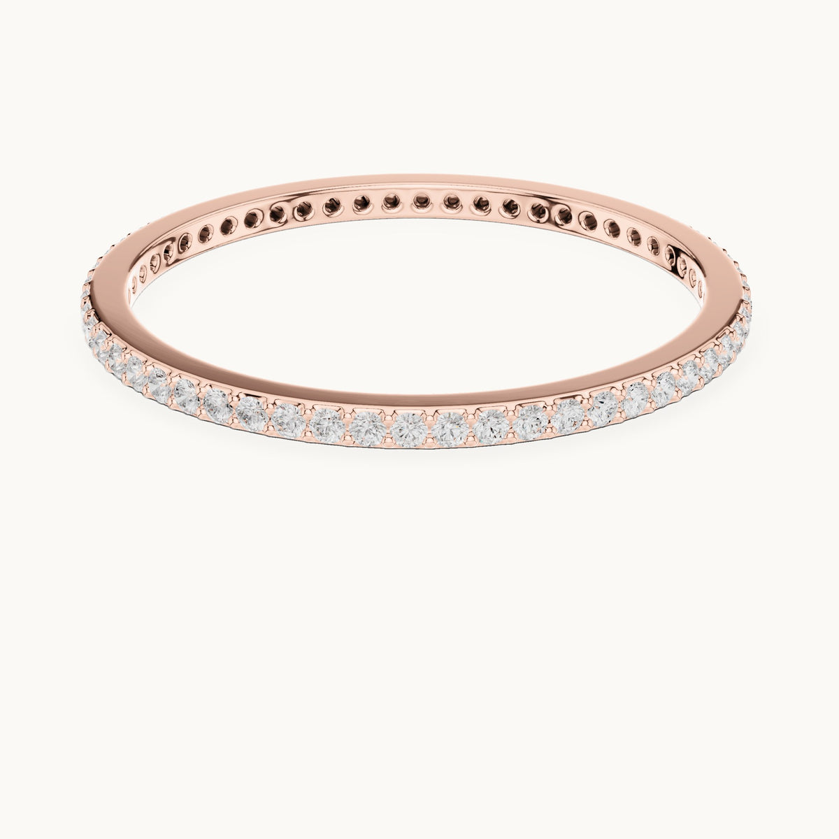 Round lab-grown diamond full eternity band in rose gold, 0.168 CT TW, view 4