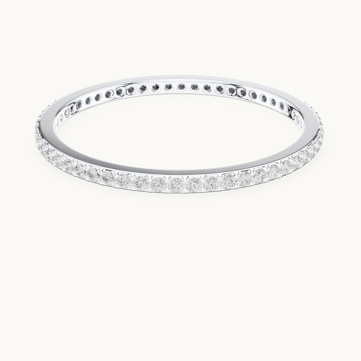Round lab-grown diamond full eternity band in white gold, 0.168 CT TW, view 4