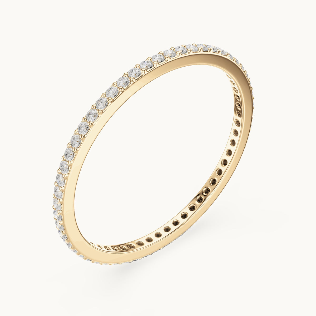 Round lab-grown diamond full eternity band in yellow gold, 0.168 CT TW, view 2