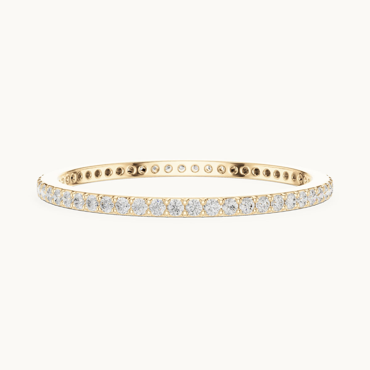 Round lab-grown diamond full eternity band in yellow gold, 0.168 CT TW, view 3
