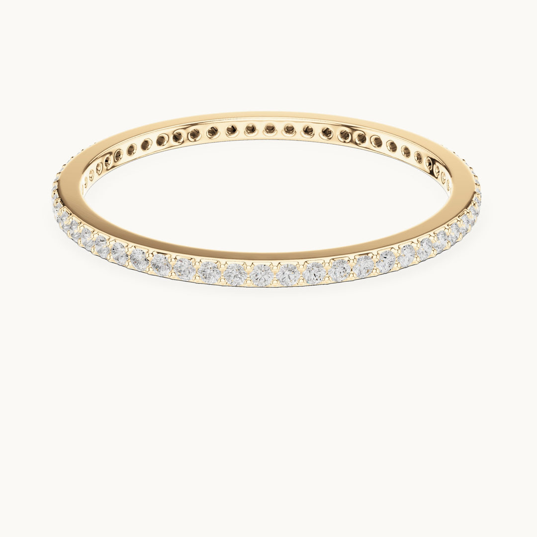 Round lab-grown diamond full eternity band in yellow gold, 0.168 CT TW, view 4