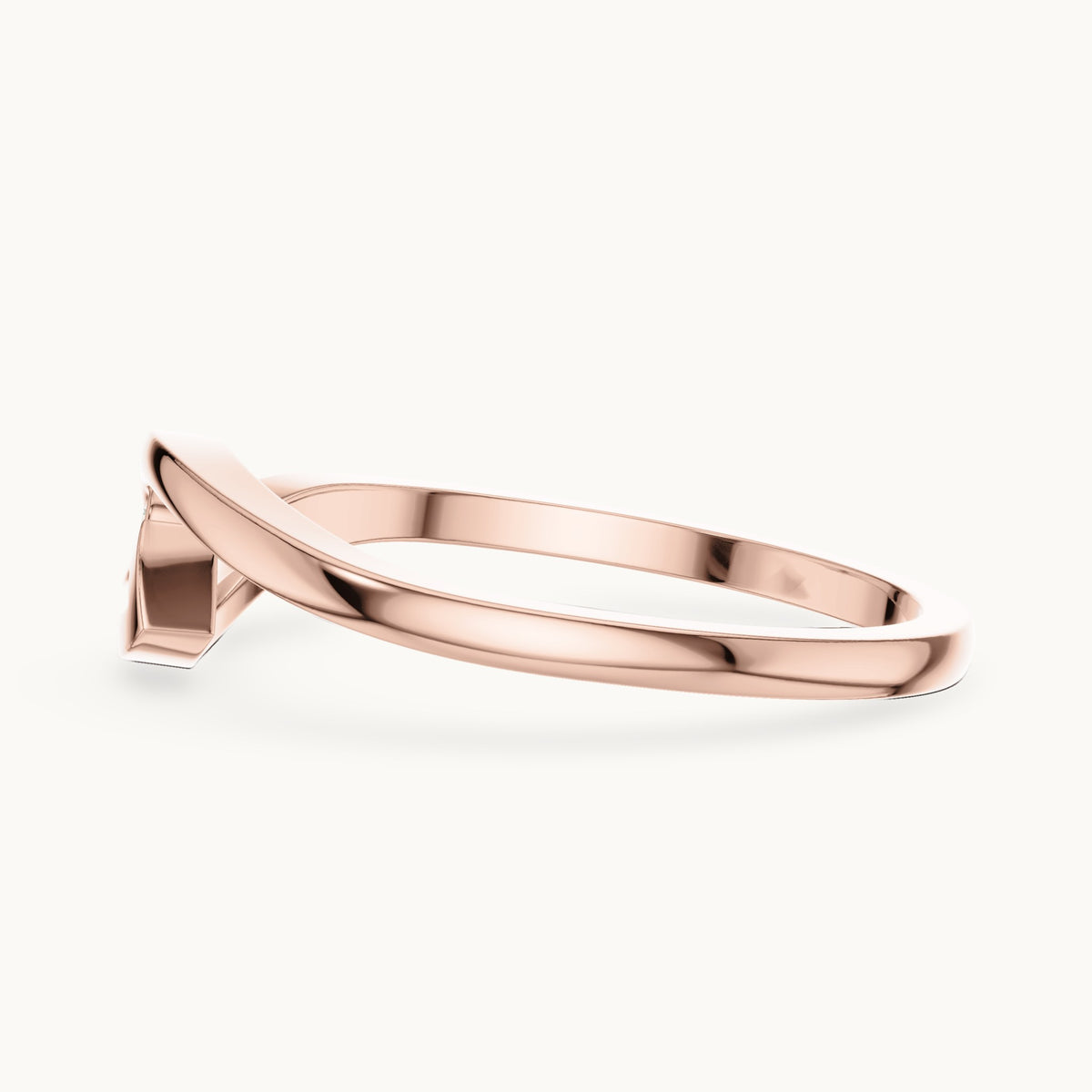 Round lab-grown diamond minimal bypass ring in rose gold, 0.008 CT TW, view 3