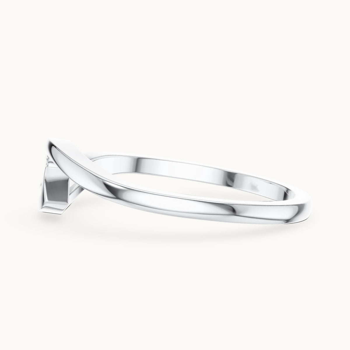 Round lab-grown diamond minimal bypass ring in white gold, 0.008 CT TW, view 3