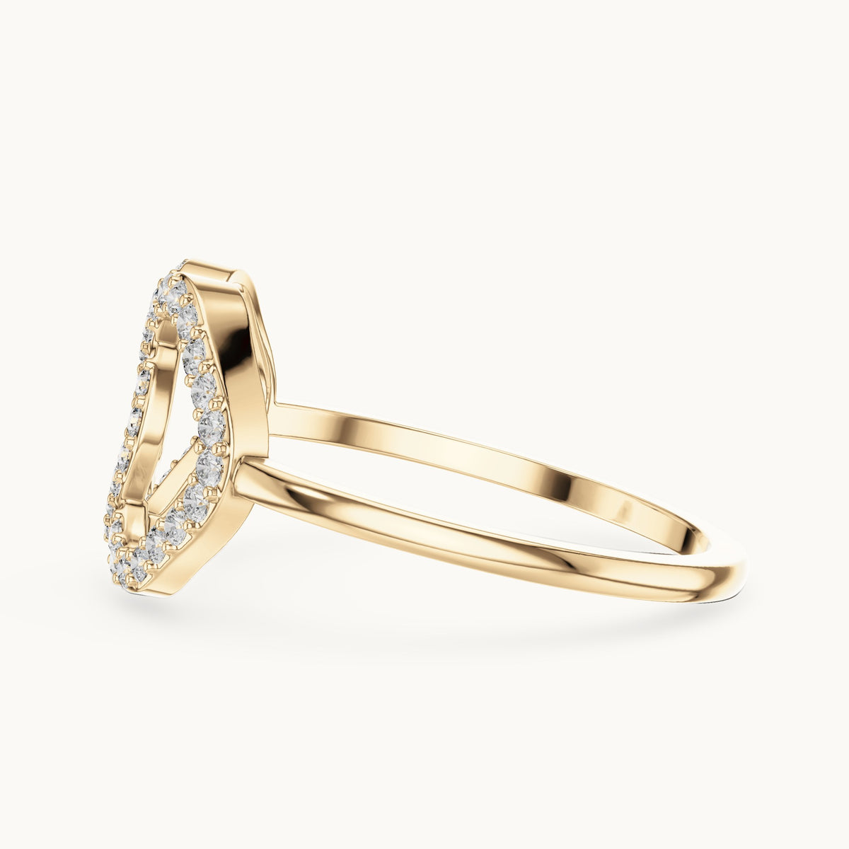 Round lab-grown diamond interlocking open loop ring in yellow gold, 0.24 CT TW, view 3