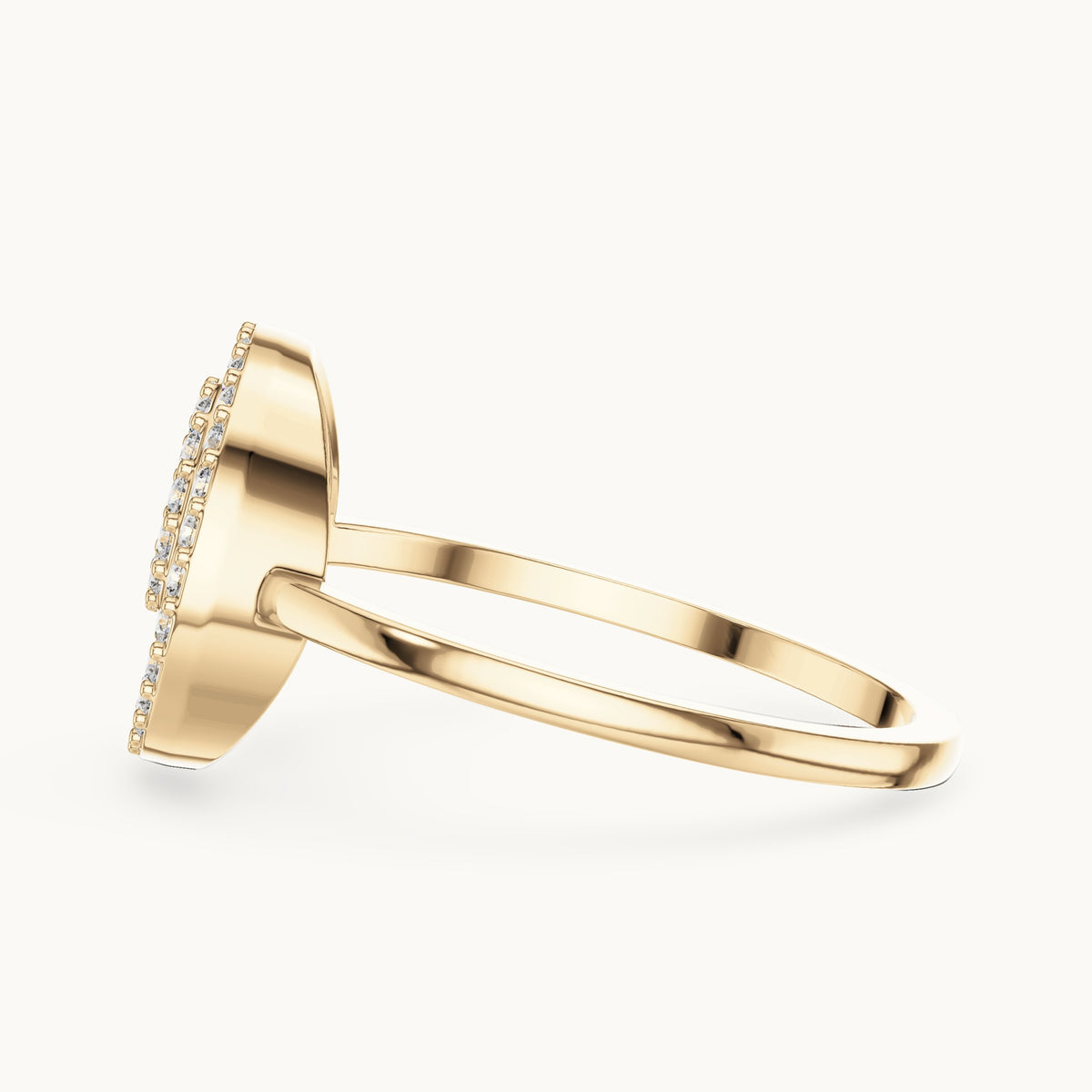 Round lab-grown diamond double circle ring in yellow gold, 0.20 CT TW, view 3