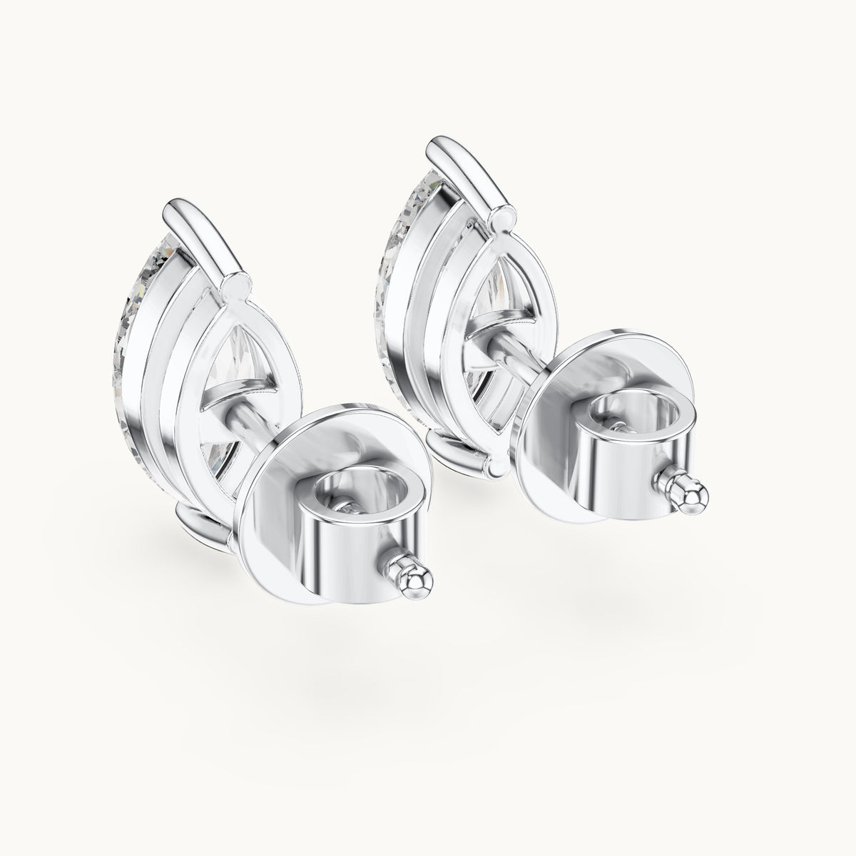 Marquise lab-grown diamond solitaire stud earrings in white gold, 1.50 CT TW, view 3