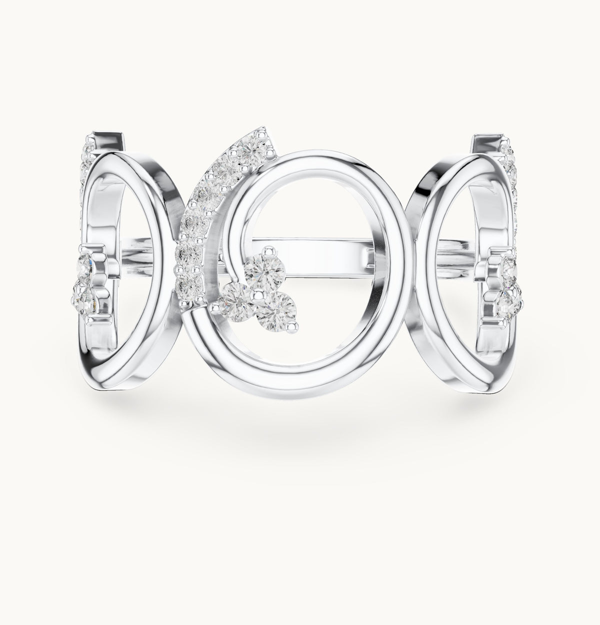 Round lab-grown diamond open circle ring in white gold, 0.279 CT TW, view 4