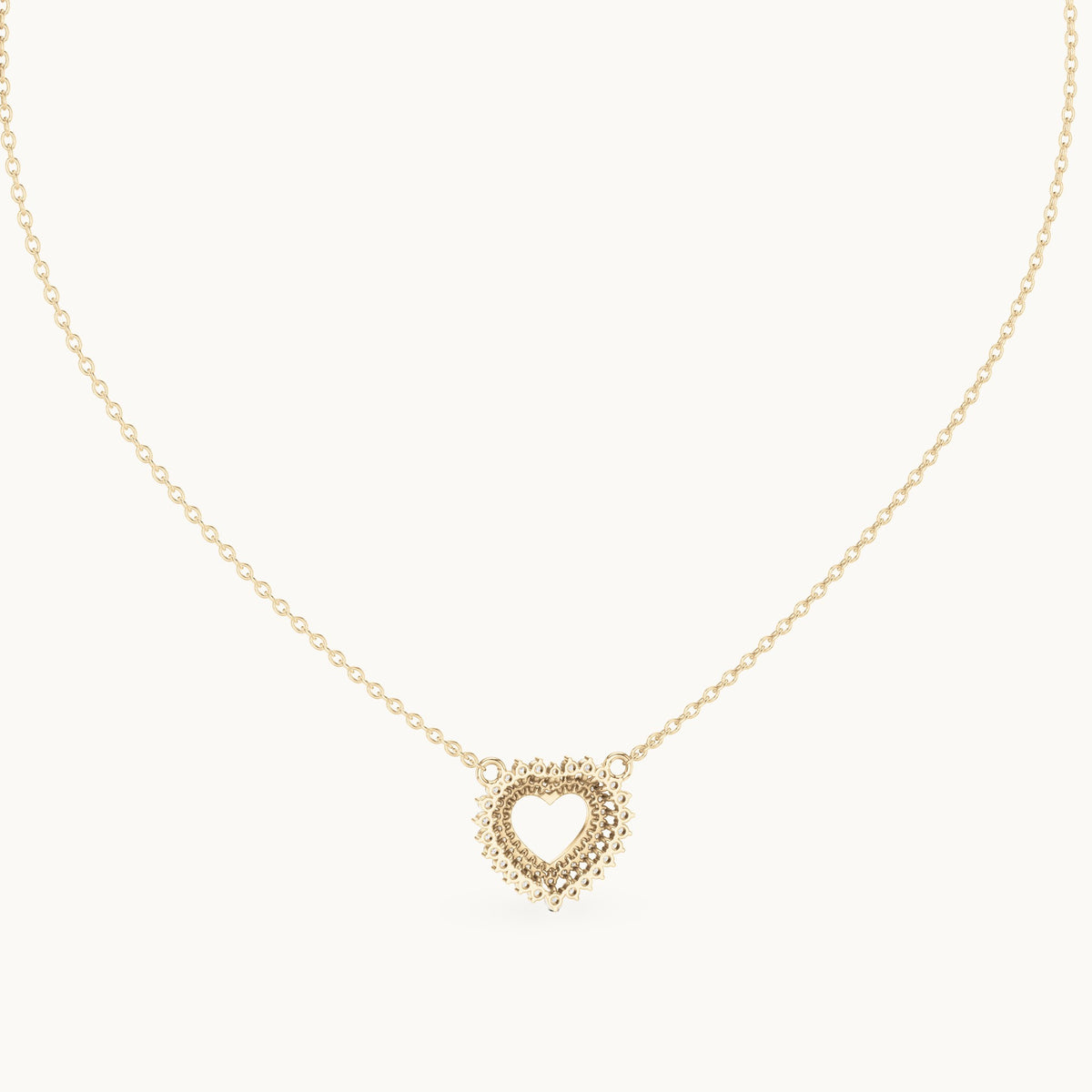 Round lab-grown diamond double halo heart pendant in yellow gold, 0.38 CT TW, view 4