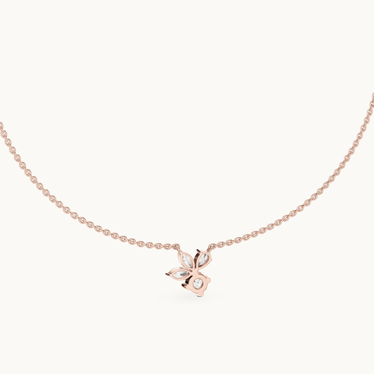 Round, marquise and pear lab-grown diamond cluster pendant in rose gold, 2.12 CT TW, view 4