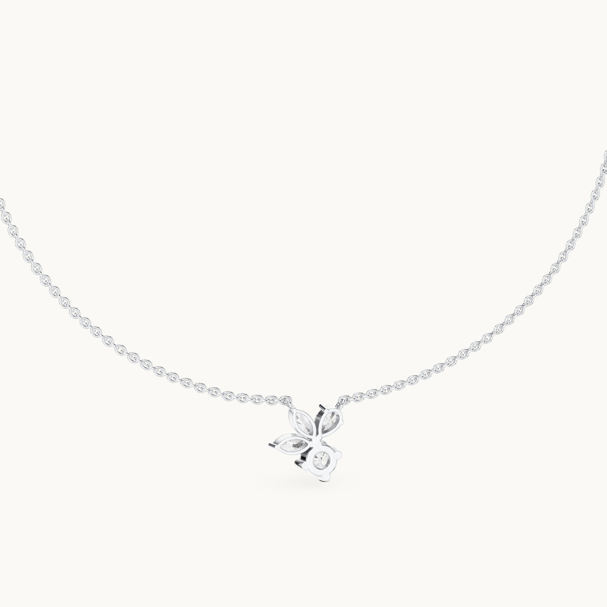 Round, marquise and pear lab-grown diamond cluster pendant in white gold, 2.12 CT TW, view 4