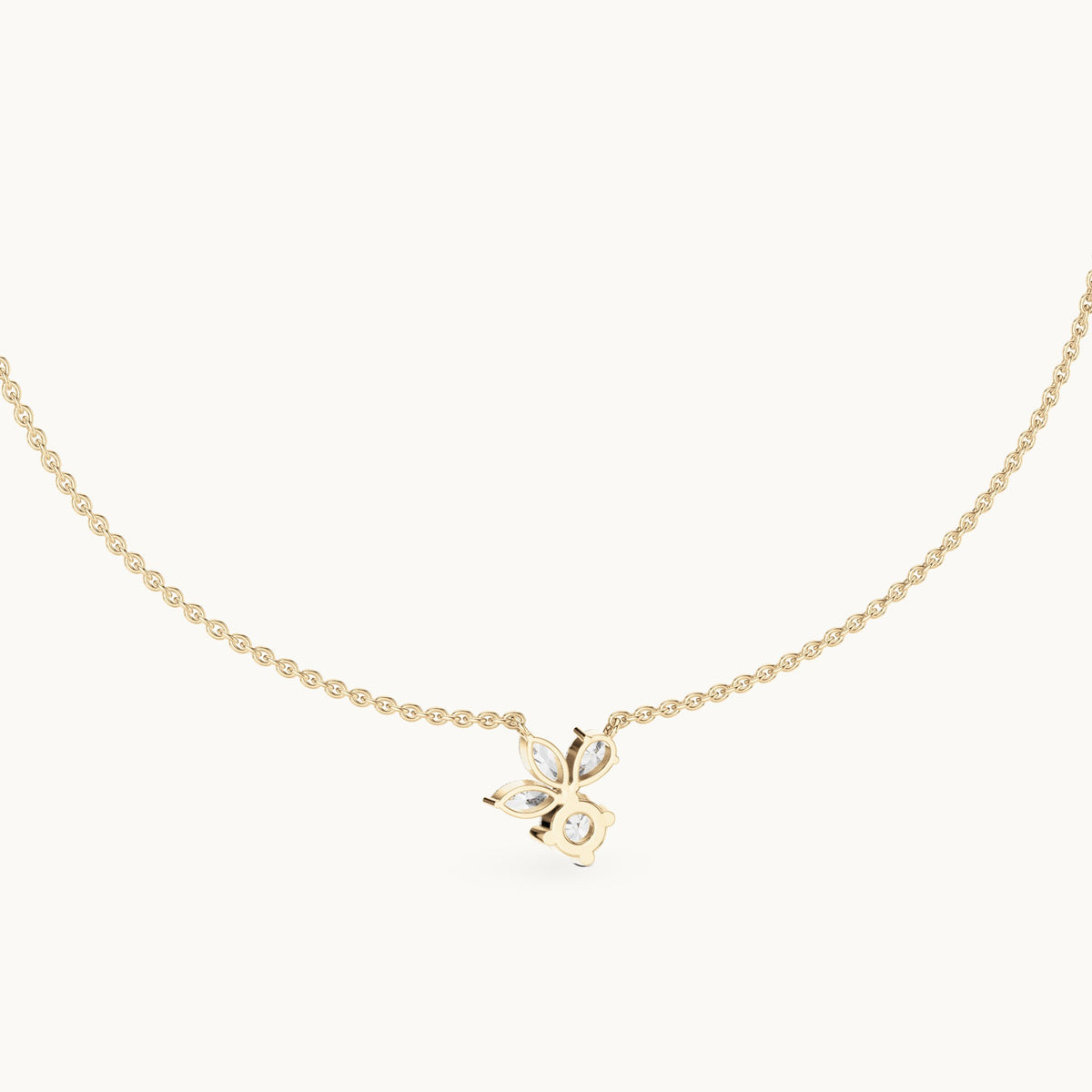 Round, marquise and pear lab-grown diamond cluster pendant in yellow gold, 2.12 CT TW, view 4