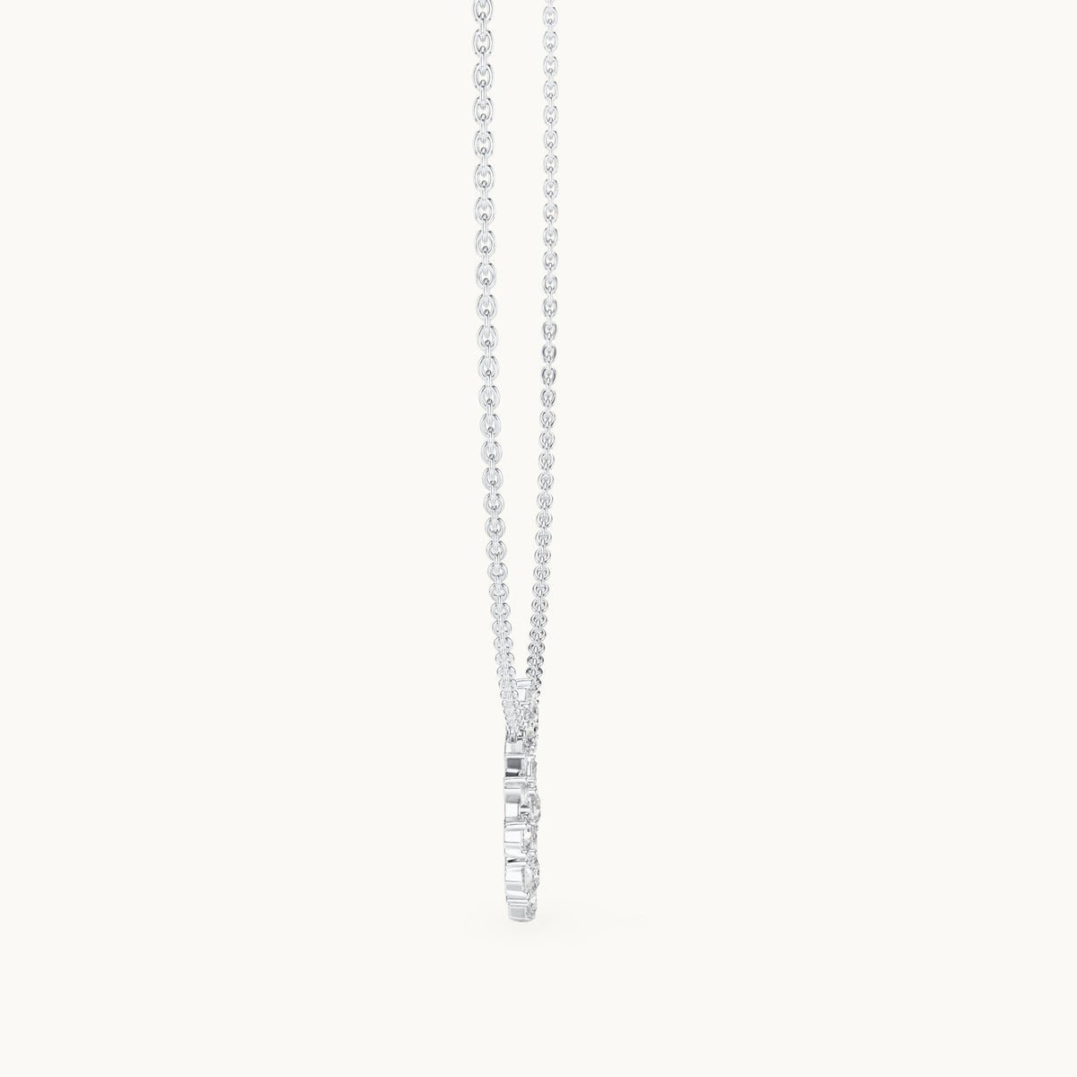 Round, pear and marquise lab-grown diamond mixed-cut open circle pendant in white gold, 1.70 CT TW, view 3