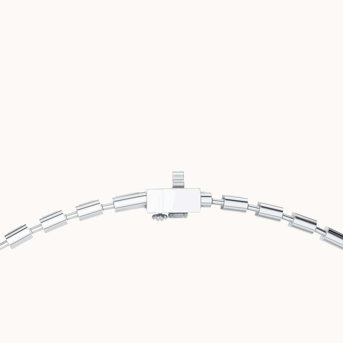 Emerald-cut lab-grown diamond station link necklace in white gold, 3.35 CT TW, view 4