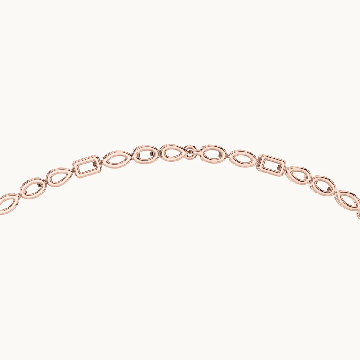 Emerald-cut, oval and pear lab-grown diamond mixed-cut drop necklace in rose gold, 14.27 CT TW, view 4
