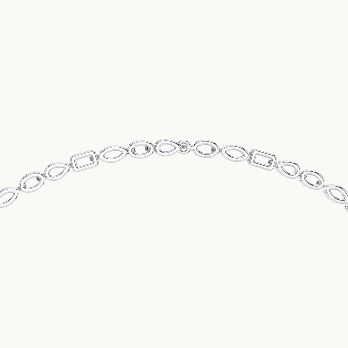 Emerald-cut, oval and pear lab-grown diamond mixed-cut drop necklace in white gold, 14.27 CT TW, view 4