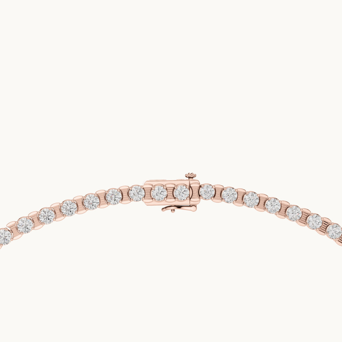 Round lab-grown diamond tennis necklace in rose gold, 14.016 CT TW, view 4