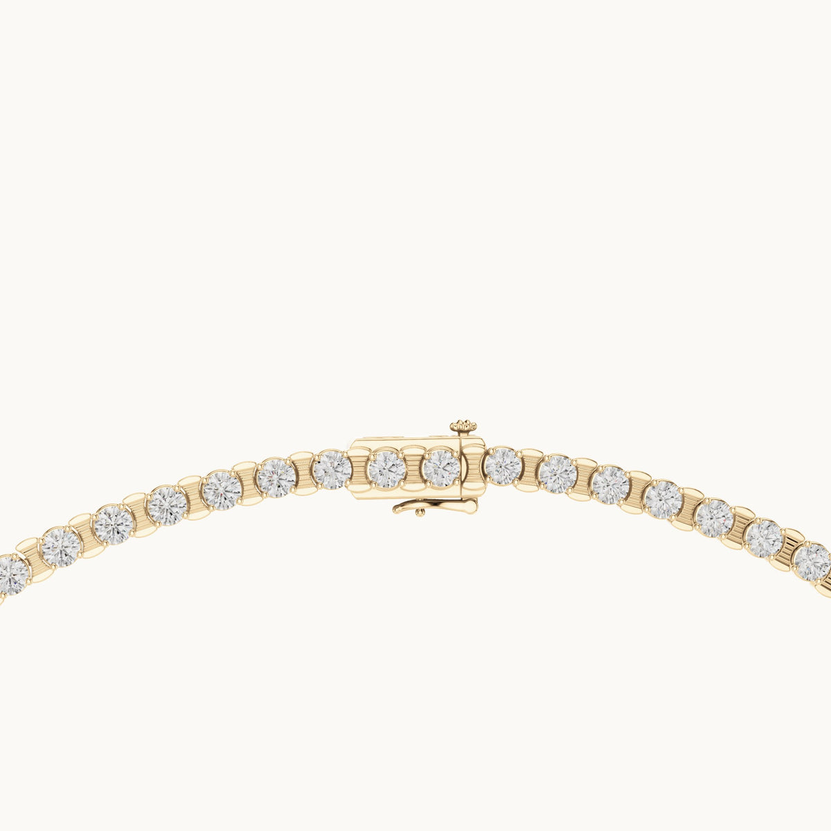 Round lab-grown diamond tennis necklace in yellow gold, 14.016 CT TW, view 4